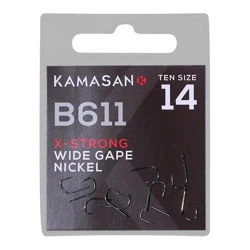 Kamasan B611 X Strong Wide Gape Barbed Spade Hooks